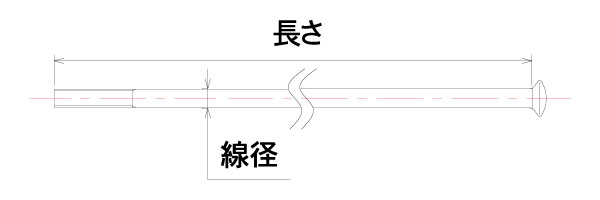 ブランクスポーク寸法図